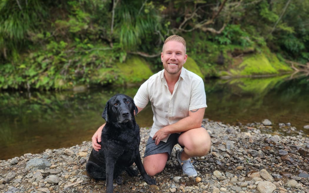 Blair Coates with his dog Storm