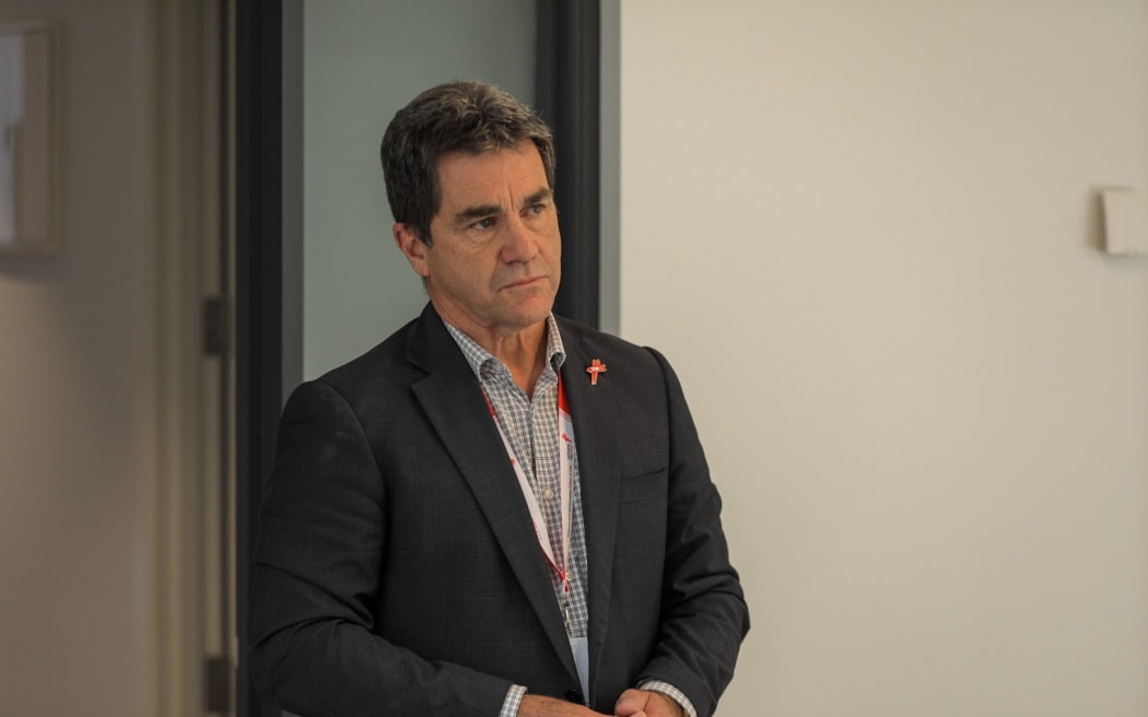 Tama Potaka housing announcement at Wellington City Mission on 13 November 2024. Murray Edridge - Wellington City Missioner pictured.