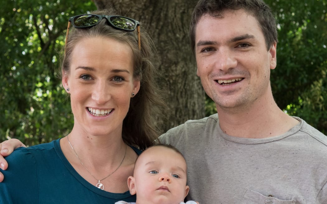 Lindy Jacomb, holding her baby son Bohdan, has been reunited with her brother, Braden Simmons, after more than a decade.
