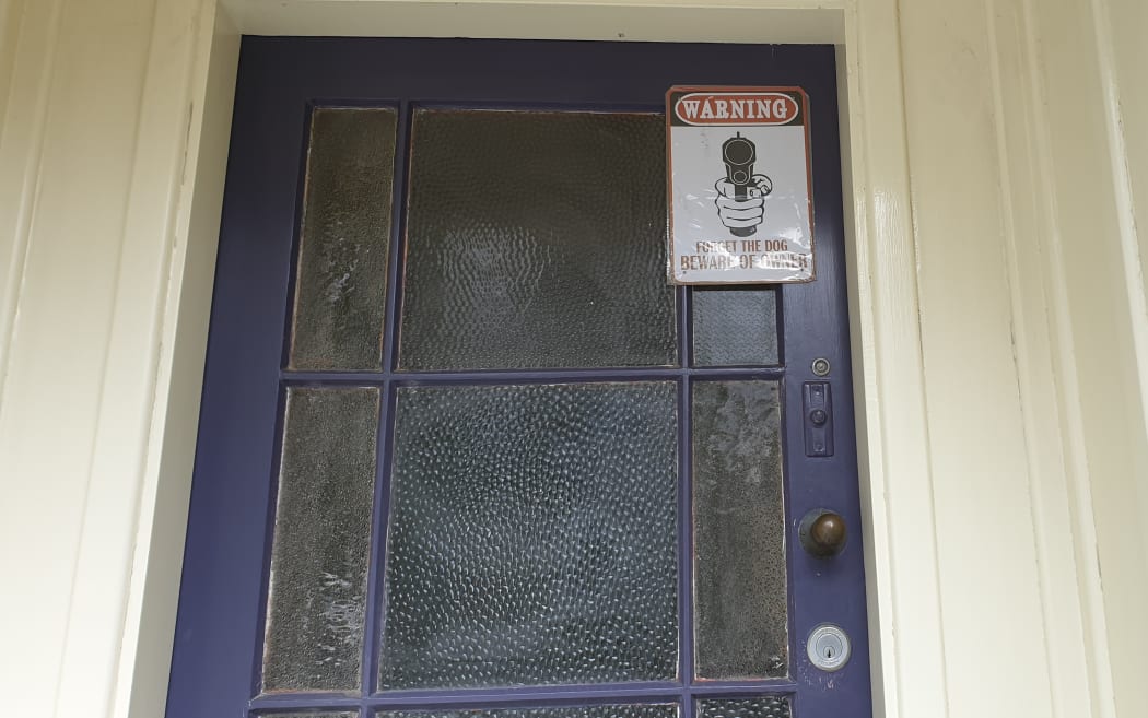 Notice on the St Martin's door of Christchurch man Troy Dubovskiy who died after a standoff with police near Richmond Park yesterday.