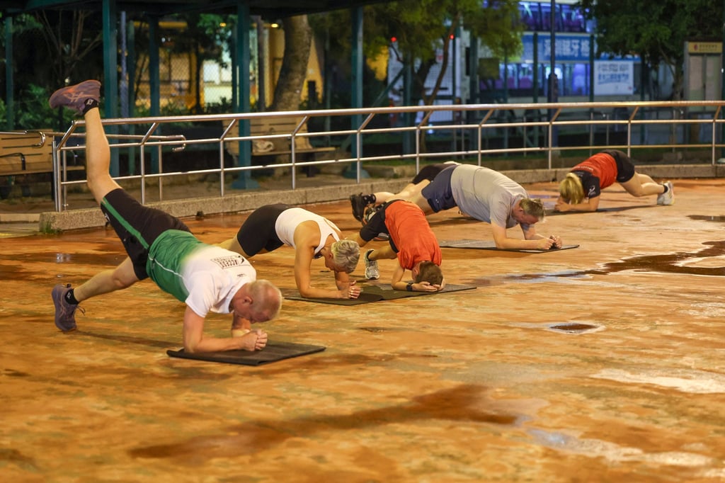 People take part in one of Ayonote’s training sessions at the Wai Man Road Playground in Sai Kung. Photo: Edmond So