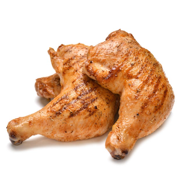 Grilled chicken thighs isolated on white background grilled chicken thighs isolated on white background
