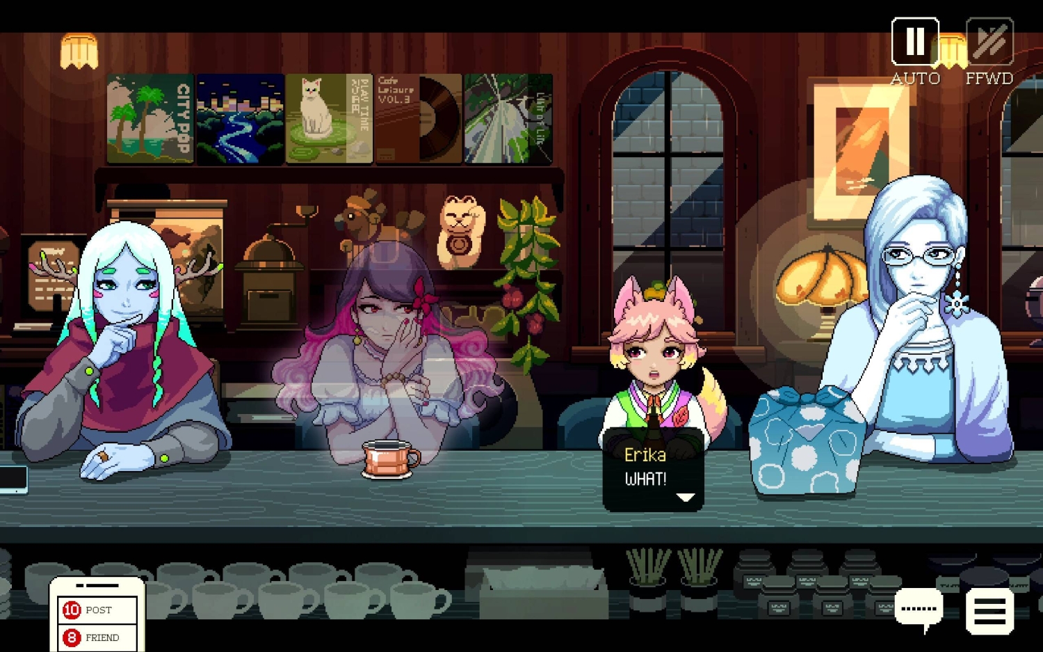 A salaryman, ghost and a water spirit walk into a coffee bar