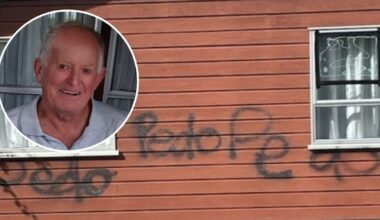 Hāhei locals divided: 80-year-old sex offender’s house smeared with the word ‘Pedo’ and bottles thrown into bedroom windows