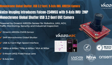 Vadzo Imaging Introduces Falcon-234MGS with 9-Axis IMU: 2MP Monochrome Global Shutter USB 3.2 Gen1 UVC Camera Based on Onsemi AR0234