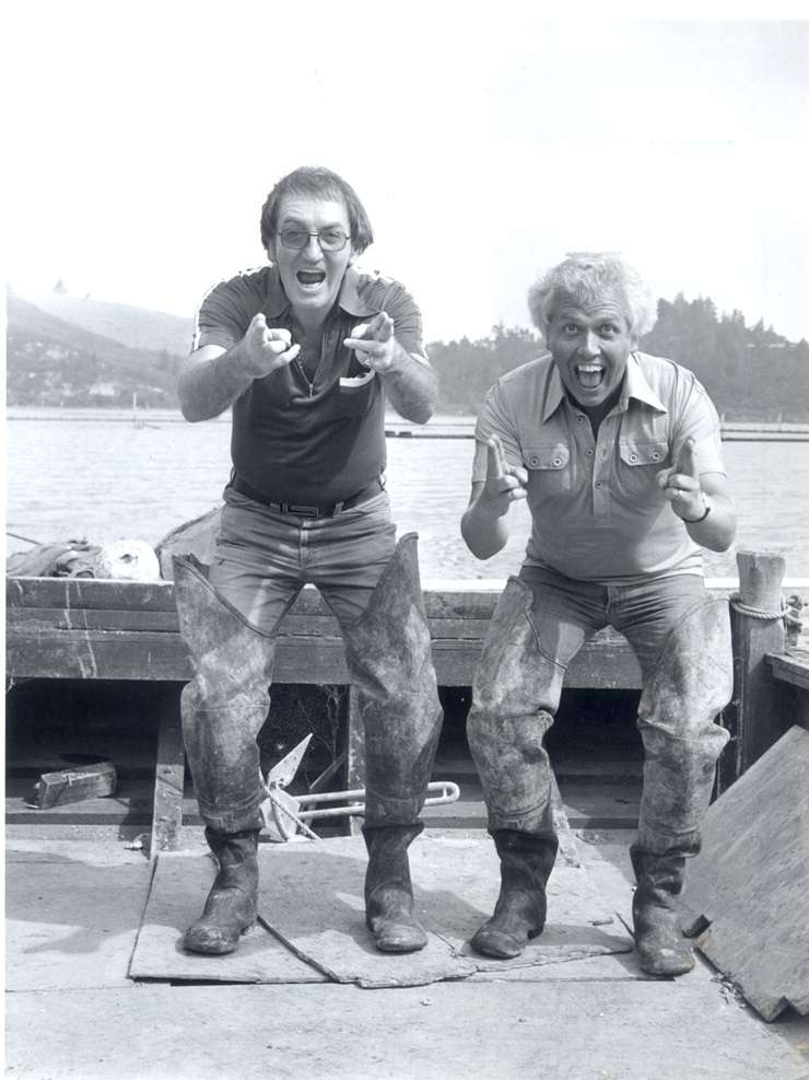 TV chefs Peter Hudson, left, and David Halls were staples of New Zealand TV in the 1970s and 1980s. Photo / Supplied