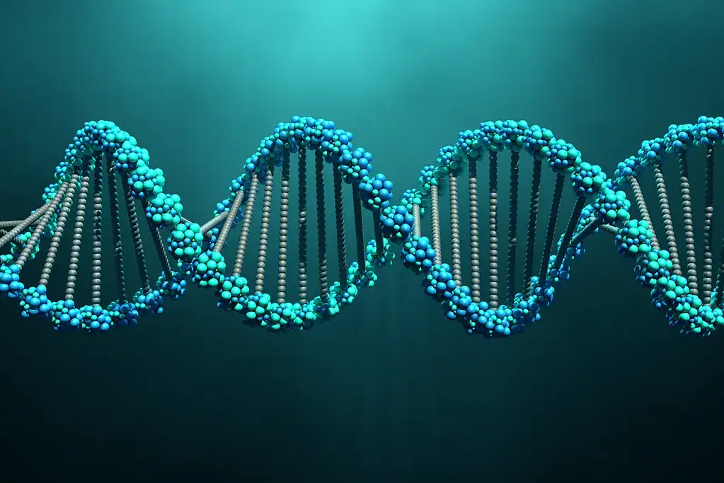 Double helix DNA strand illustration.