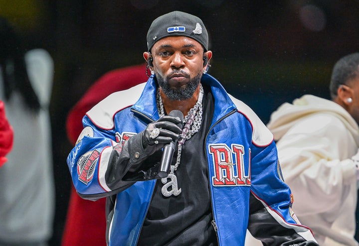 Kendrick Lamar performs at the halftime show for Super Bowl LIX on Feb. 9, 2025, in New Orleans.