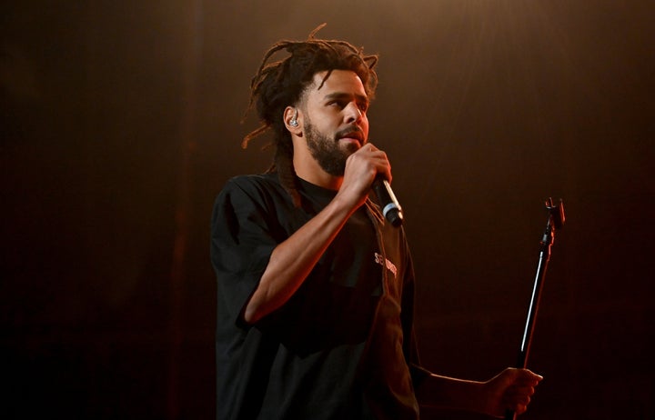 J. Cole performs during 2023 HOT 107.9's Birthday Bash at State Farm Arena on June 17, 2023, in Atlanta.