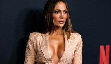 Jennifer Lopez Wears Nothing but a Lace-Trimmed Black Bra Beneath Her Boxy Blazer
