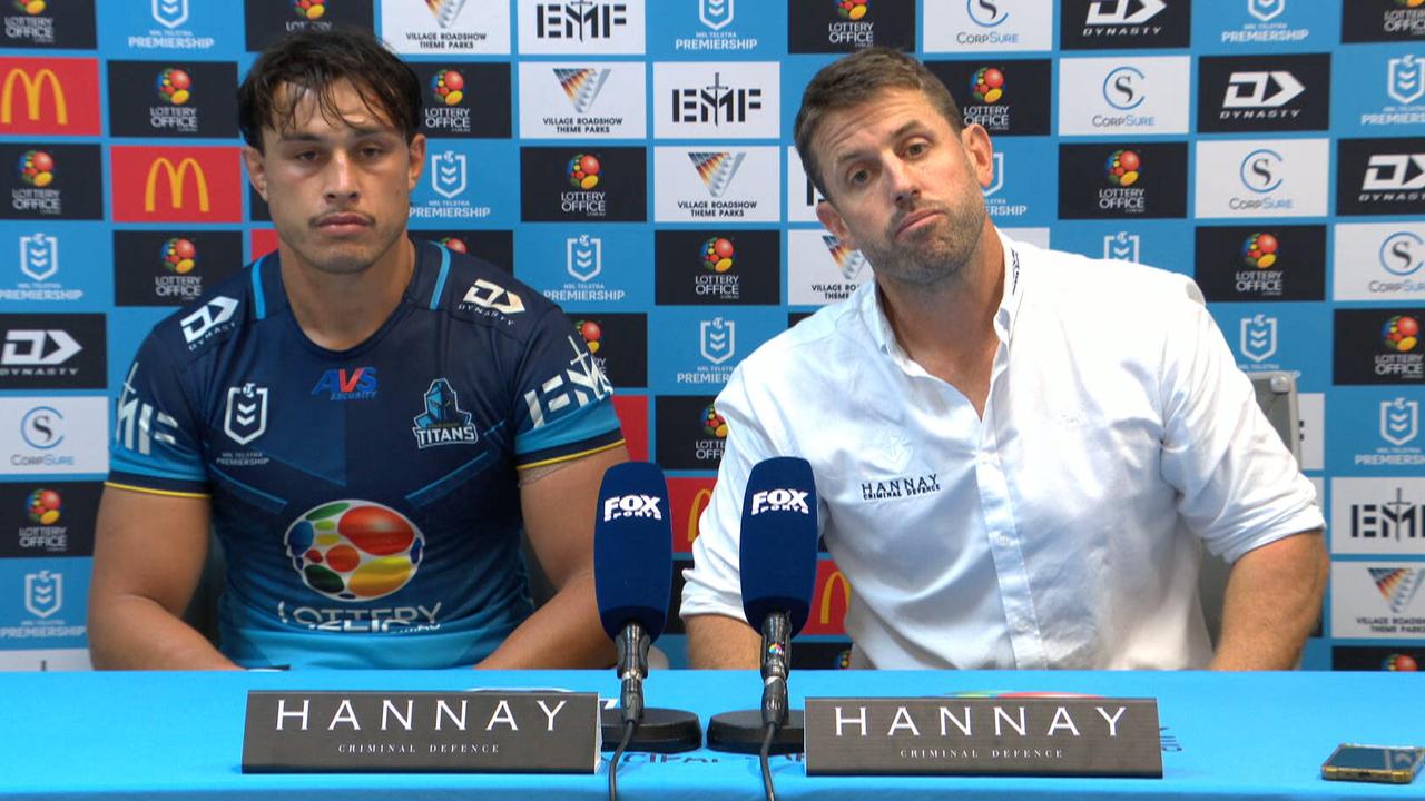 Josh Hannay considers roster changes, press conference, Tino Fa’asuamaleaui, Gold Coast Titans vs Canberra Raiders, Round 9