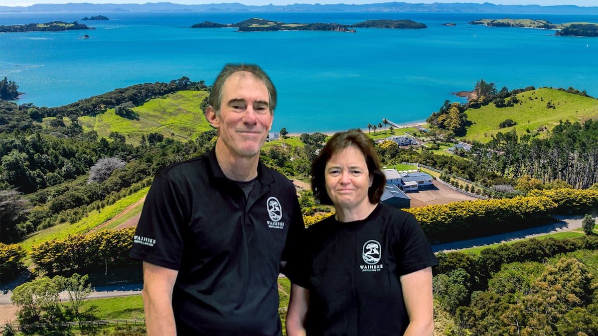 Liz Scott and Glen Cadwallader to sell their award-winning Waiheke Distilling Co and multimillion-dollar Cowes Bay land – Society Insider