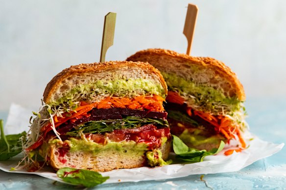 Canned beetroot is essential for RecipeTin Eats’ ultimate salad sandwich.