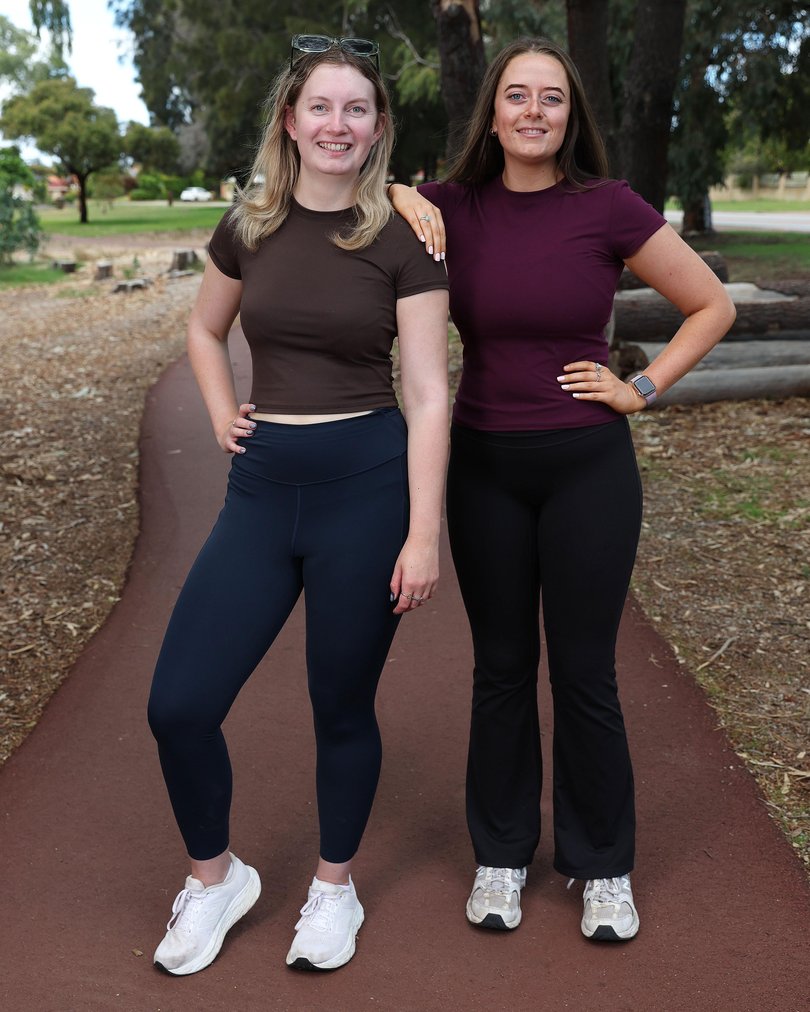 Hannah Munro runs a womens hiking group called SheHikes Perth. Pictured is Hannah (president) with Mikayla Goddard (Vice President) in Kardinya Picture: Justin Benson-Cooper