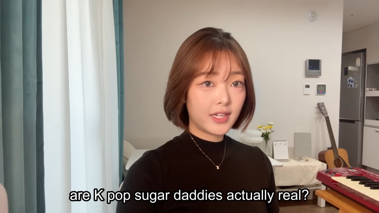 Former K-pop idol Jang Hyo-gyeong exposes ″Sugar Daddies″ in the K-pop industry in a video uploaded on YouTube on April 9. [SCREEN CAPTURE]
