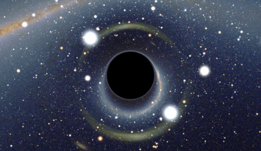 Simulated view of a black hole in front of the Large Magellanic Cloud (Credit : Alain R)