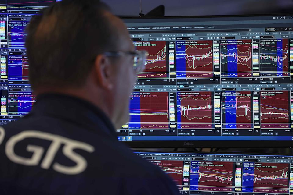 Stocks ended Tuesday mostly lower as chip stocks pulled back from their recent rally.Credit: Angela Weiss / AFP / Getty Images