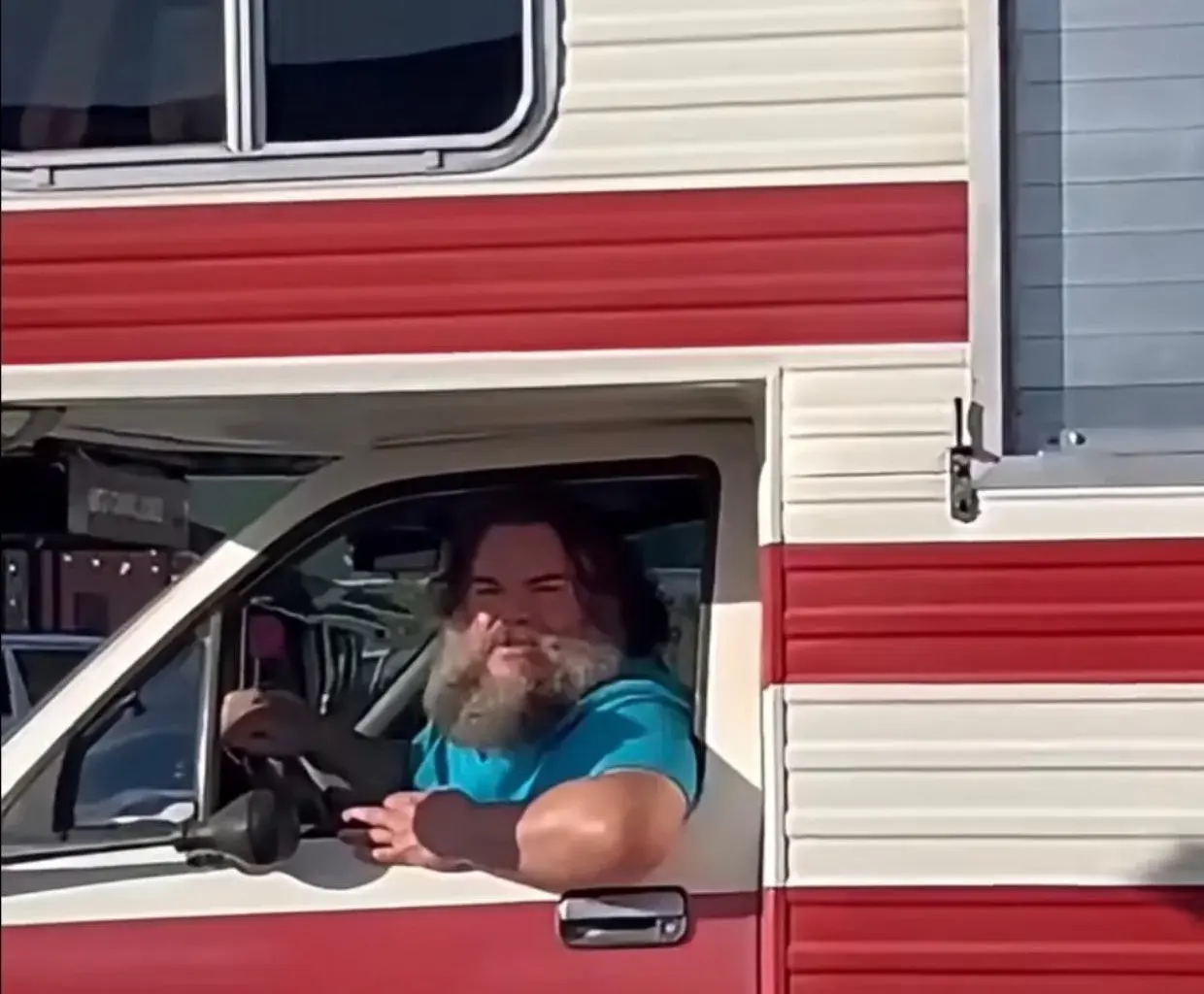 Watch: Jack Black causes a stir in Thames town centre during Minecraft filming - Stuff