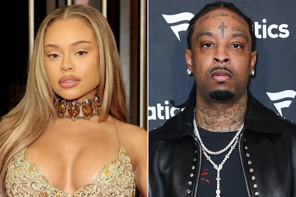 Latto in 2025 in Atlantic City, N.J., and 21 Savage on Feb. 7 in San FranciscoCredit: Dimitrios Kambouris/Getty; Aaron J. Thornton/WireImage