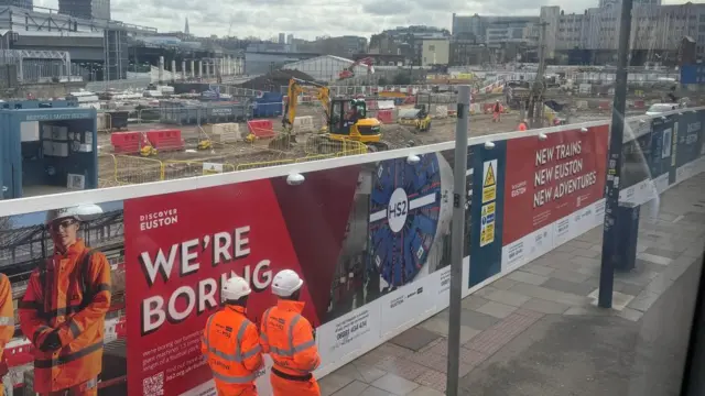 A general view of work at Euston station