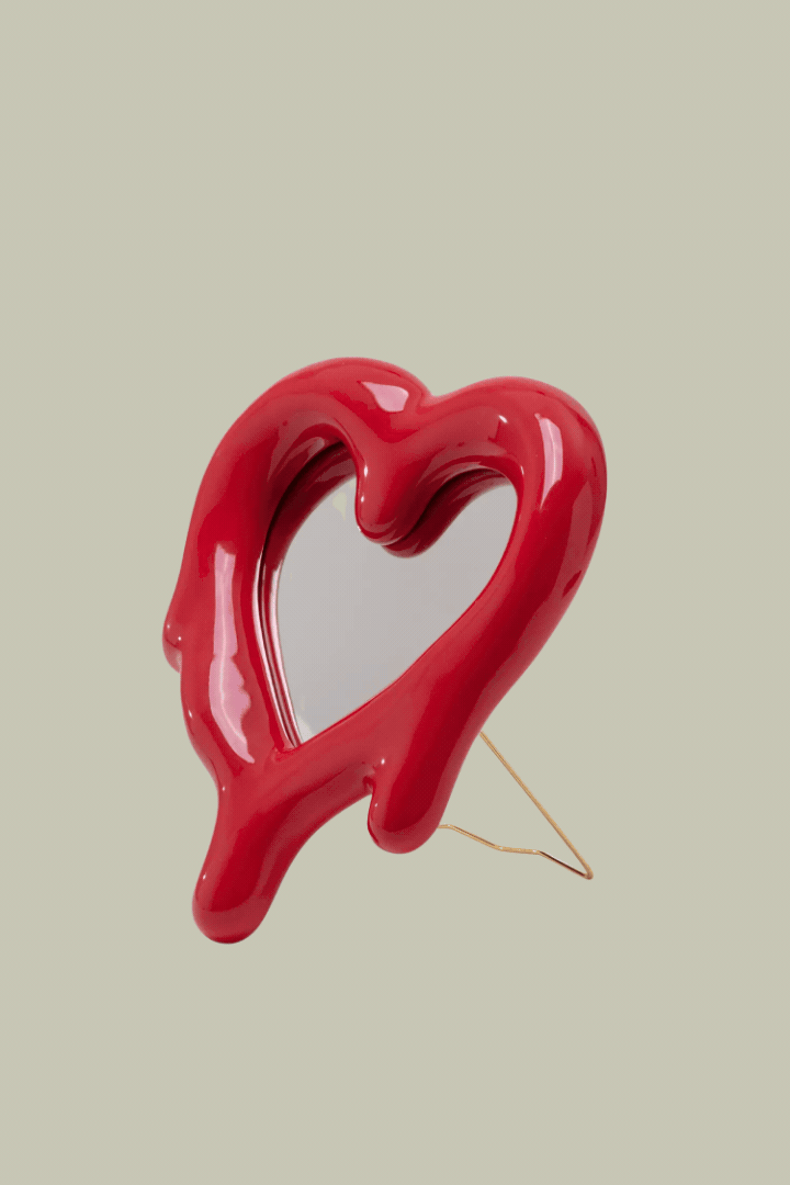 Seletti Melted Heart porcelain mirror and photo frame 35cm.