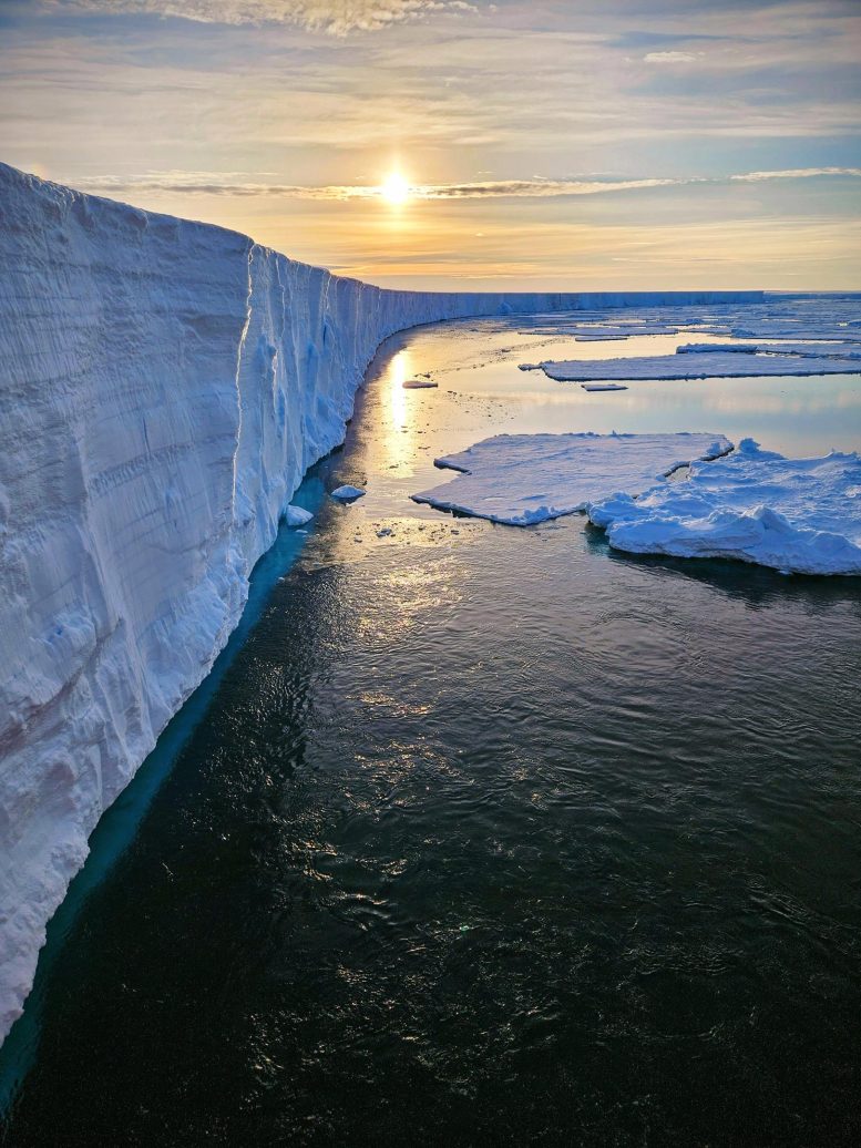 Antarctica Ice Shelf at Sunset