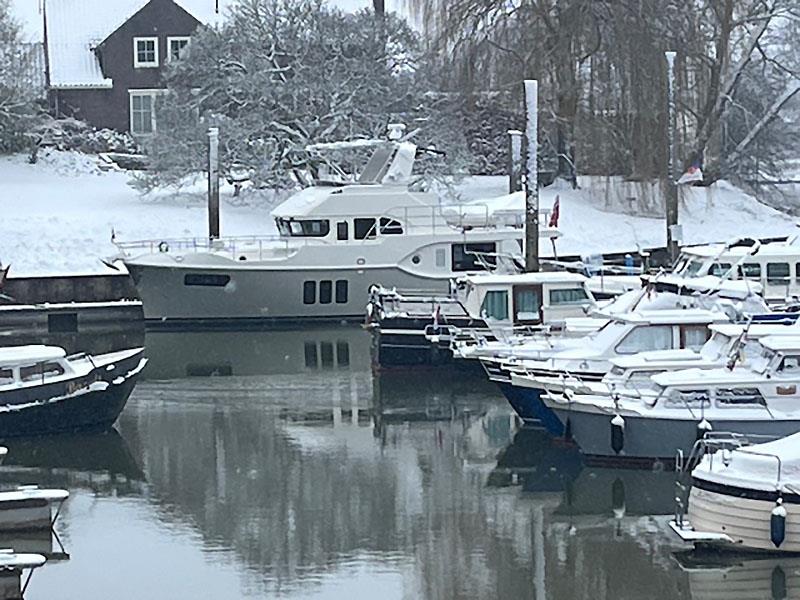 Awanui NZ amongst the snow at Zutphen, Netherlands. // Photo credit: Awanui NZ