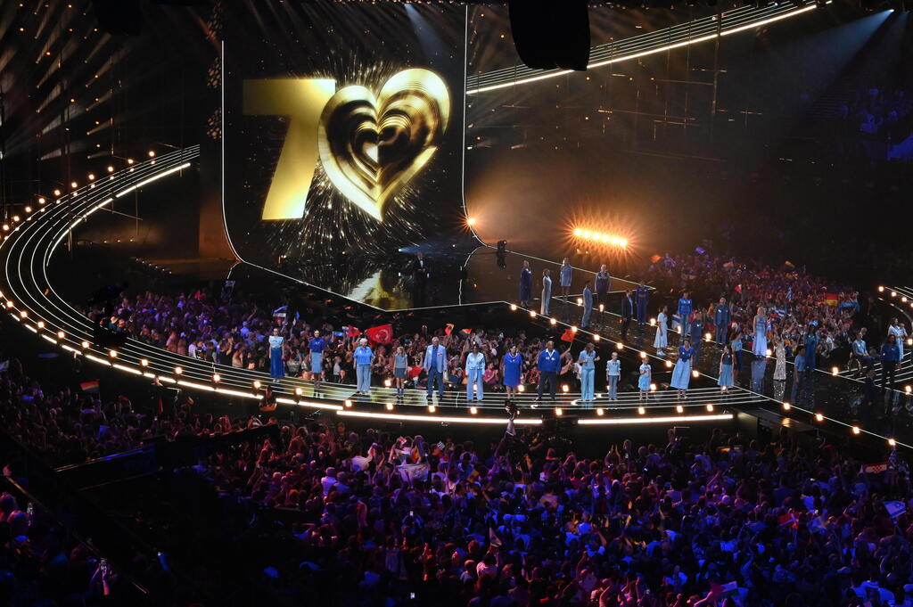 The Eurovision stage (Photo: Yuval Chen) במת חצי הגמר