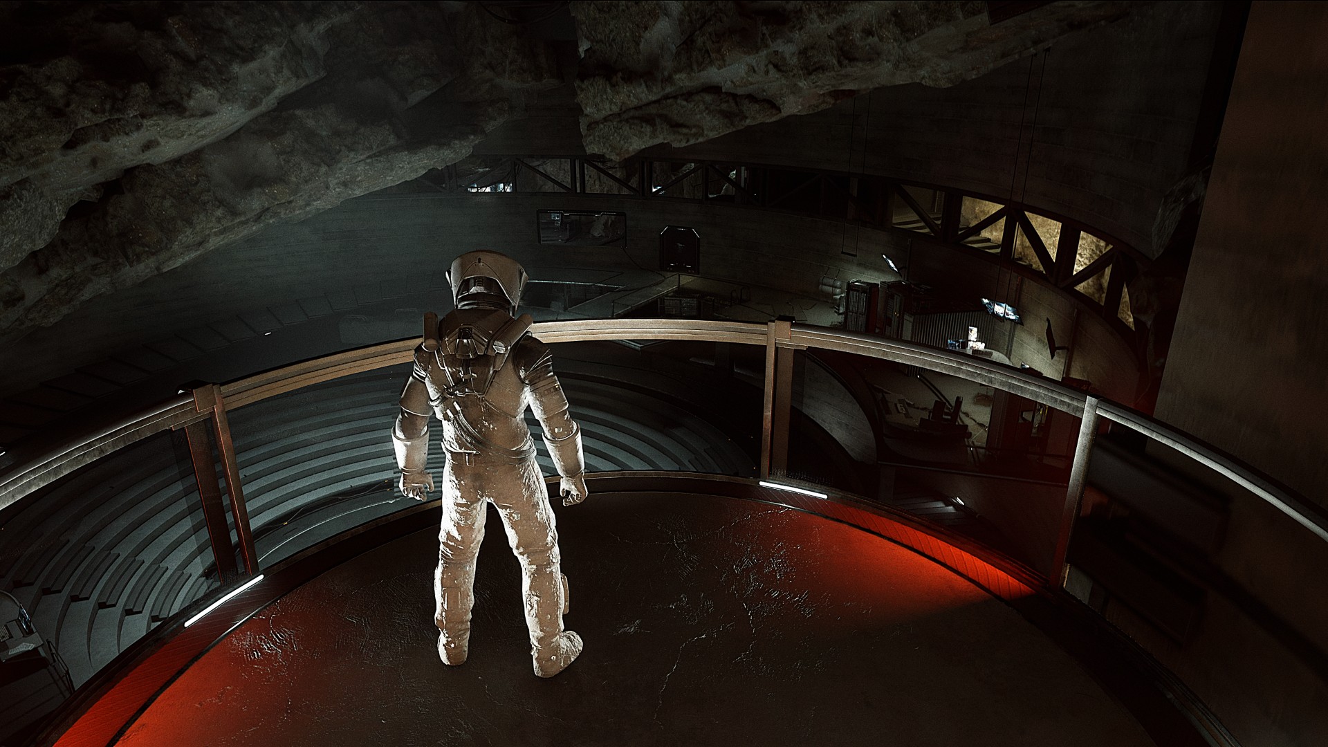 Screenshot from the video game Lunar Strike. An astronaut is exploring the Moon.