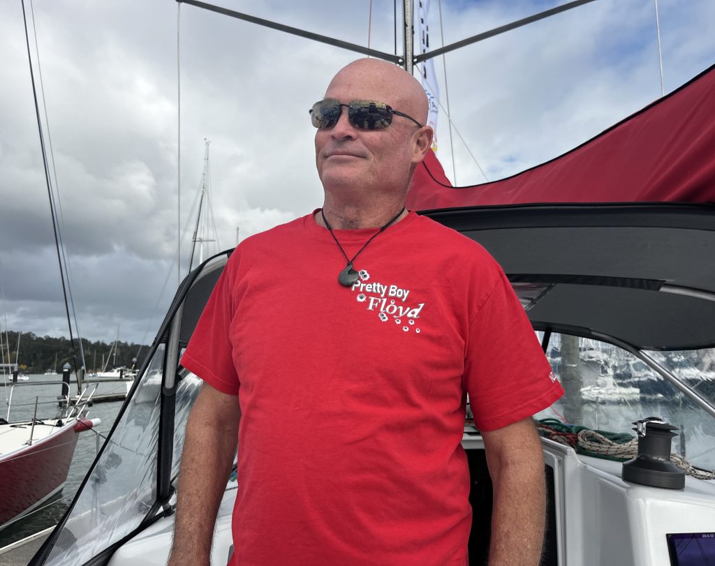 Bill Kidman and Pretty Boy Floyd. // Photo credit: Boating New Zealand