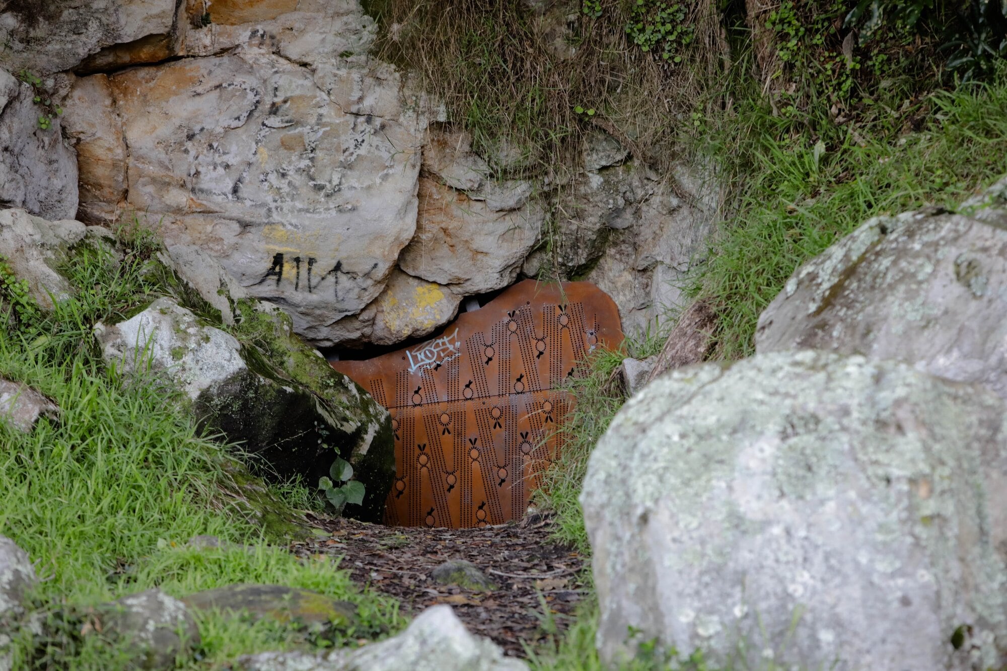  The designs developed in partnership with mana whenua have been laser-cut into the corten steel panels. Photo / Kelly O’Hara