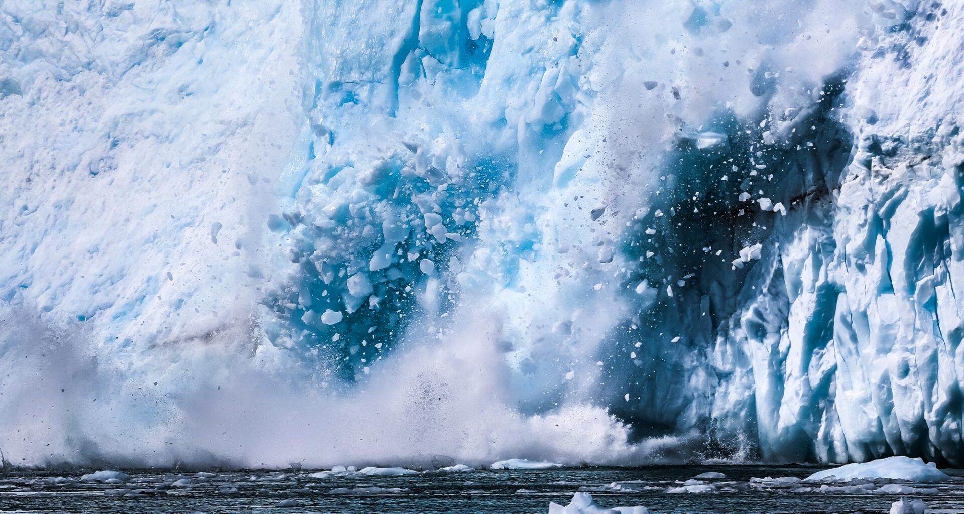 Calving Aialik Glacier Kenai Fjords National Park Alaska