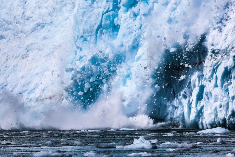 Calving Aialik Glacier Kenai Fjords National Park Alaska