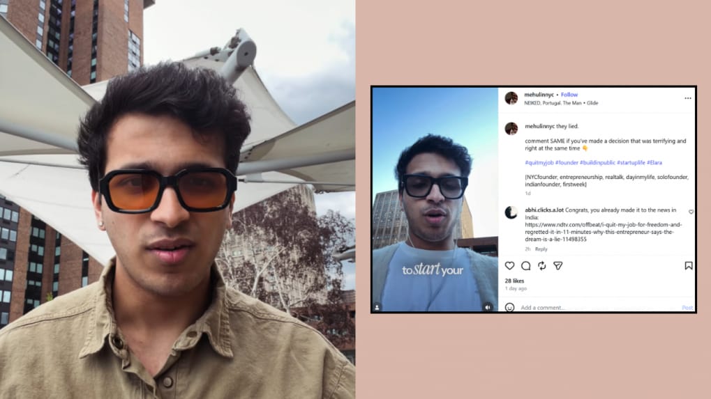 “Freedom lasted minutes after I quit job,” says entrepreneur in candid post on startup life