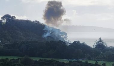 Huge bang and smoke at Long Bay Beach after Defence Force detonates flare