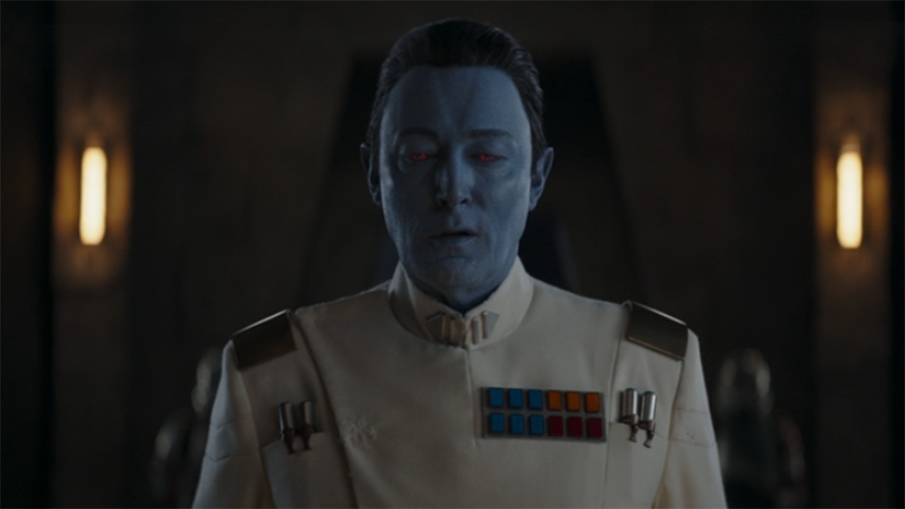 Still from the Star Wars T.V. series Ahsoka (season 1, episode 8). Thrawn plotting his next move.