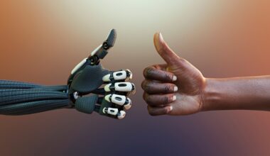 Thumbs up signal between human and robot