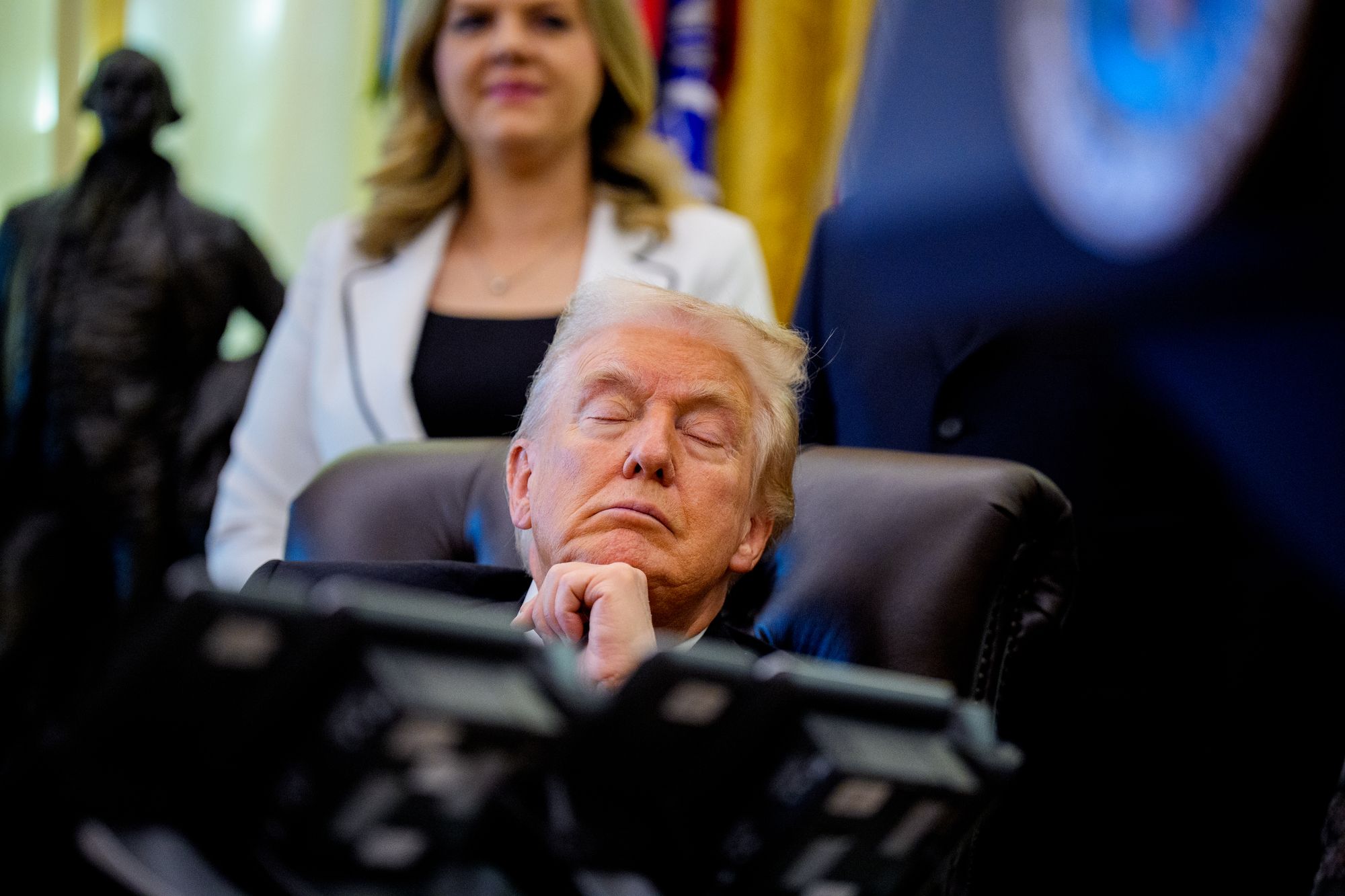 Trump has denied claims that he regularly falls asleep during meetings