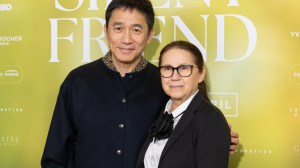 Tony Leung and Ildiko Enyedi attend the 'Silent Friend' Premiere at Pathe Palace on January 19, 2026 in Paris, France. (Photo by Antoine Flament/WireImage)