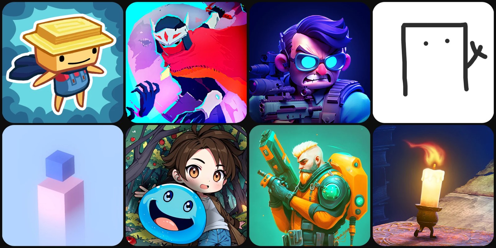 A collage of images of a cartoon character