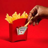 Heinz Dipper featured on a red background
