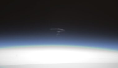 Atmospheric fallout from the destructive re-entry of the ATV-3 vehicle taken from the Expedition-33 mission. Credit - NASA