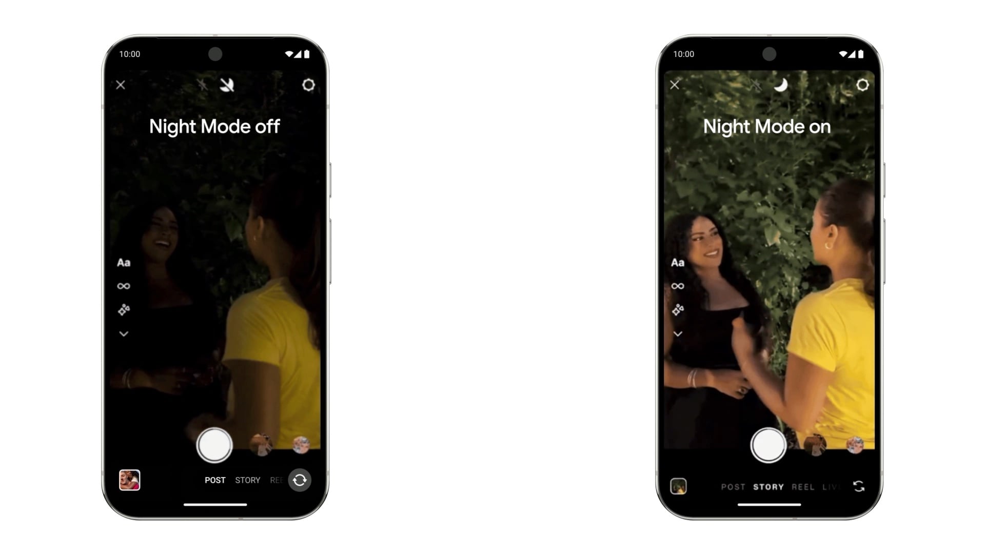 instagram android 17 night mode comparison