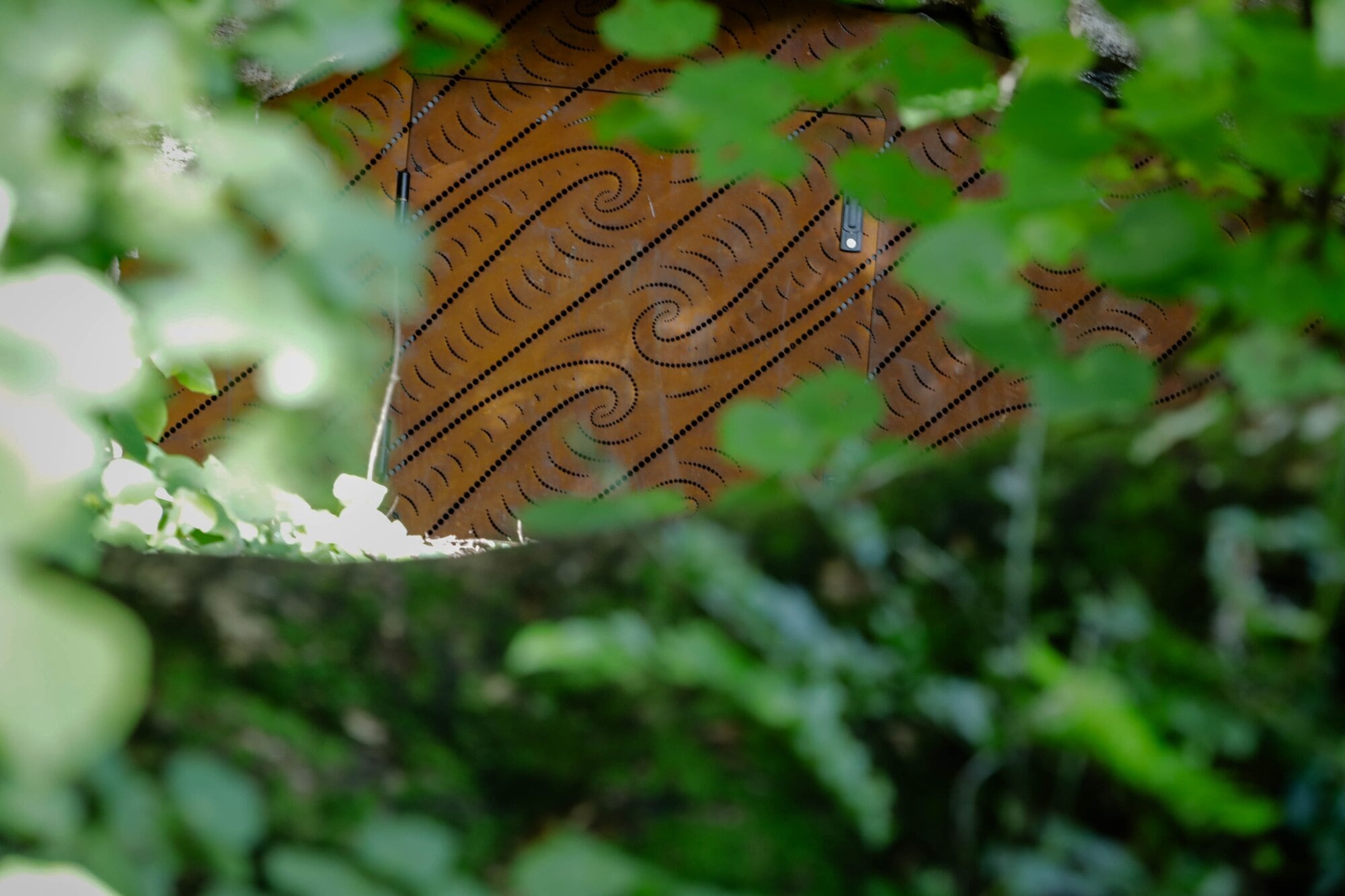  The patterned barriers signal that access to the caves is restricted, while respectfully acknowledging the cultural significance of the site. Photo / Kelly O’Hara