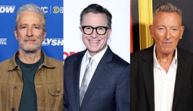Jon Stewart, Stephen Colbert and Bruce Springsteen