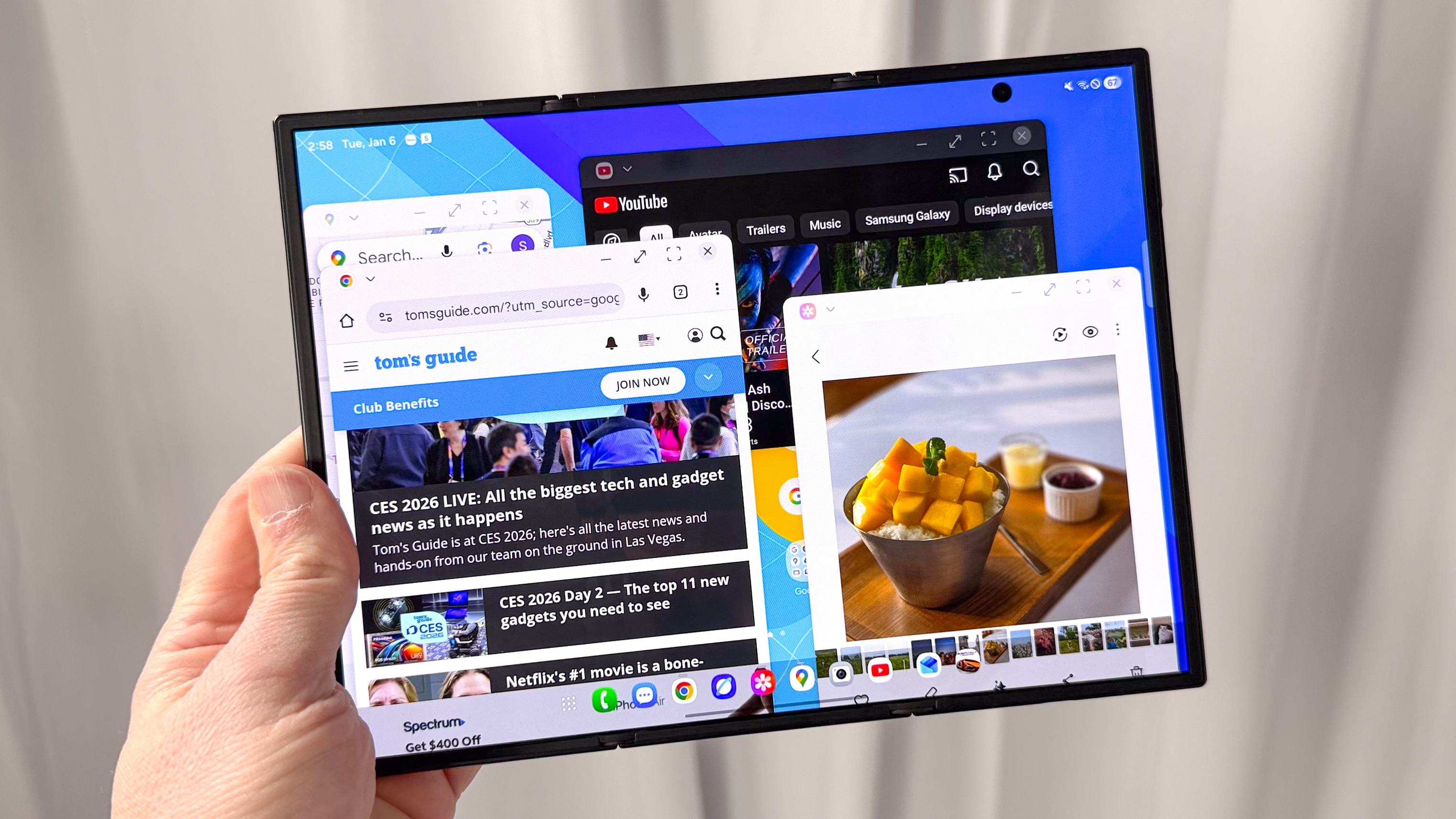 Galaxy Z TriFold shown in hand