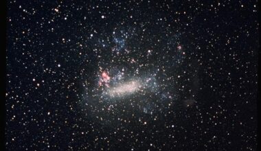 A star in the Large Magellanic Cloud briefly got brighter, perhaps a microlensing event (Credit : NASA/Ames Research Centre)