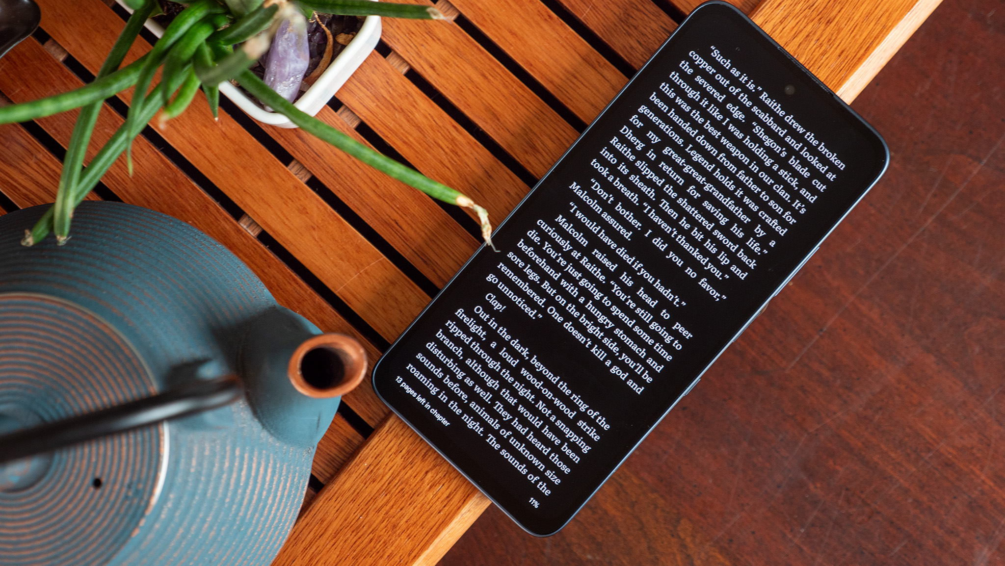 Reading a book on the TCL NXTPAPER 70 Pro