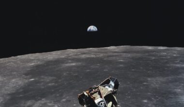 The Apollo 11 lunar landing module "Eagle," with astronauts Neil Armstrong and Buzz Aldrin aboard. The telemetry system used during the Apollo missions was slow and inefficient unlike the new laser system used on Artemis (Credit : NASA)