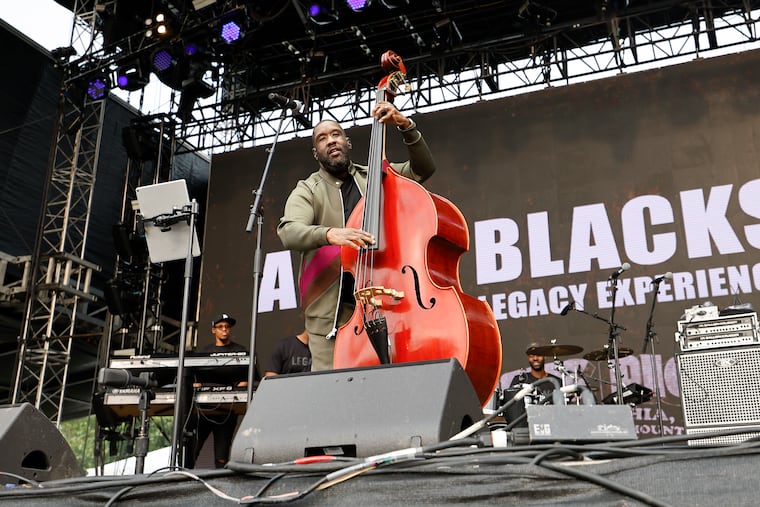 Adam Blackstone performs on the Fairmount Park Stage at The Roots Picnic 2025 at the Mann Center on June 1, 2025. Blackstone will be inducted into the Philadelphia Music Alliance Walk of Fame on Wednesday.